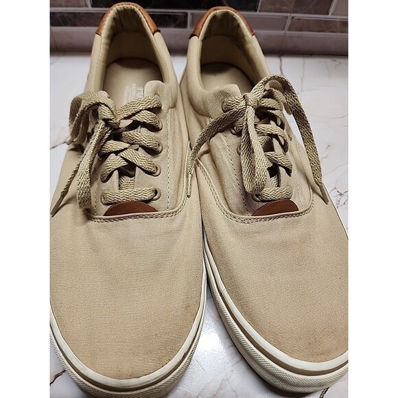 Polo Ralph Lauren Men Thorton Sz 13D Khahki Canvas Sneaker Casual Money Dadcore - Picture 9 of 9